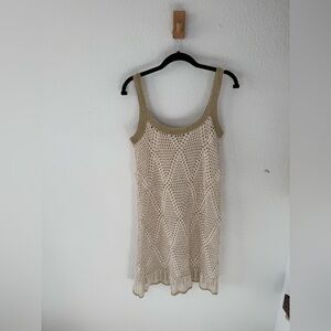 Boston Proper Gold and Cream Knit dress